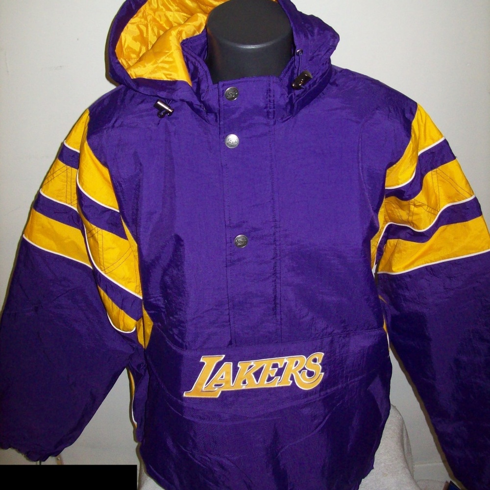 LOS ANGELES LAKERS Starter Half Zip Hooded Jacket SMALL_2